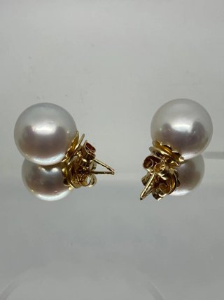 Pendientes Oro 18k Perlas Blancas MARES DEL SUR