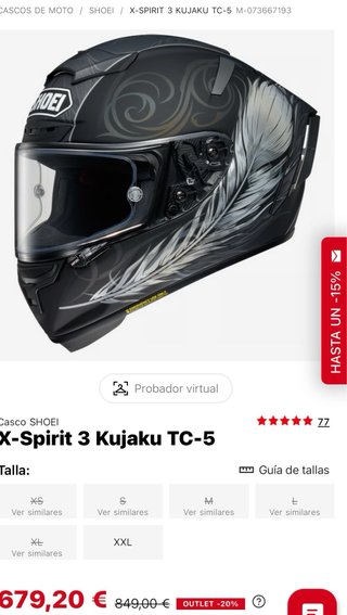Casco Shoei Spirit 3 sin estrenar