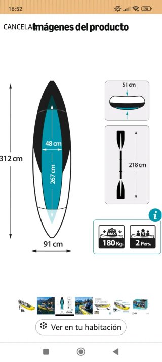 Kayak Hinchable 1-2 Plazas Nuevo