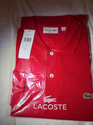 Polo Lacoste ClásicoRojo Talla L manga larga NUEVO