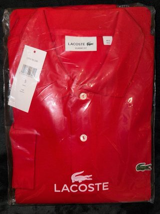 Polo Lacoste ClásicoRojo Talla L manga larga NUEVO