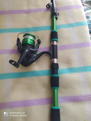 Caña de pesca NUEVA 1'80 metro con carrete y nylon