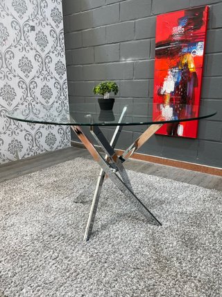 Mesa de cristal redonda 120x120cm