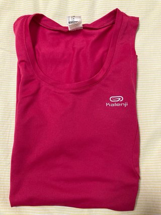 Camiseta deportiva Kalenji sin mangas rosa mujer