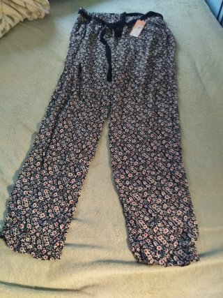 Pantalón estampado floral M 100% algodón