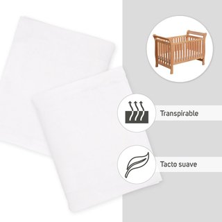 Confezione di 2 lenzuola inferiori in cotone regolabili