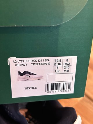 Zapatillas Lacoste Ultracc 124 Azul/Blanco 39.5