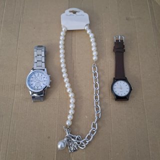 Orologi Uomo/Donna + Collana Perle