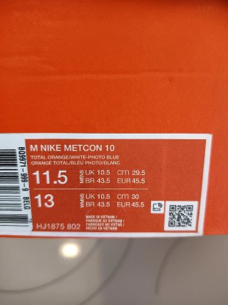 Nike Metcon 10 Talla 45.5 Naranja/Azul