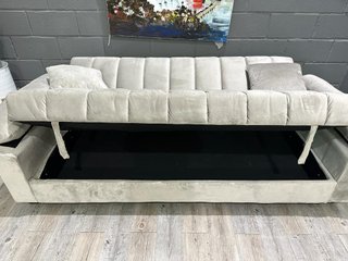 Sofá cama con arcón - gris terciopelo