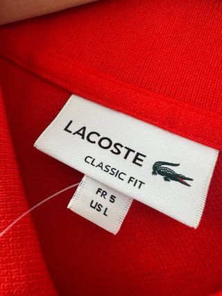 Polo Lacoste classic fit Rojo 100% original.
