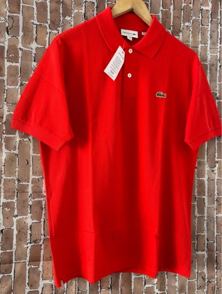 Polo Lacoste classic fit Rojo 100% original.