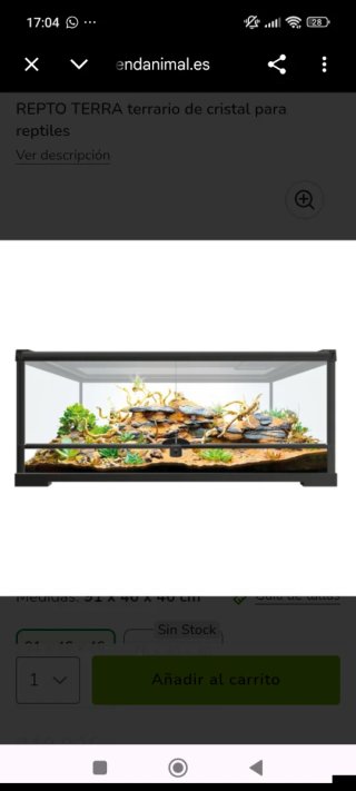 Terrario Reptiles Cristal 100x50x60 Negro
