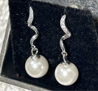 Pendientes Perla y Circonita Plata 925 D.Perlla