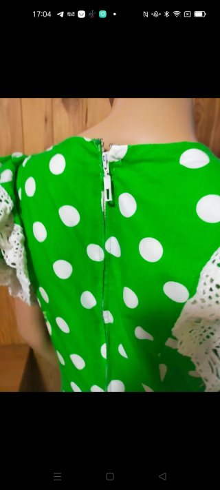 Traje de Gitana Verde con Lunares Blancos