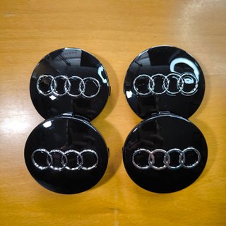 TAPABUJES AUDI 60mm NEGRO - EMBLEMA LLANTAS AUDI