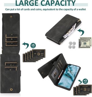 Asuwish funda cartera piel soporte tarjetas