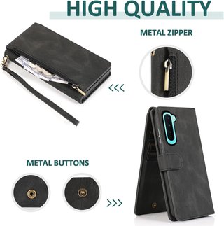 Asuwish funda cartera piel soporte tarjetas