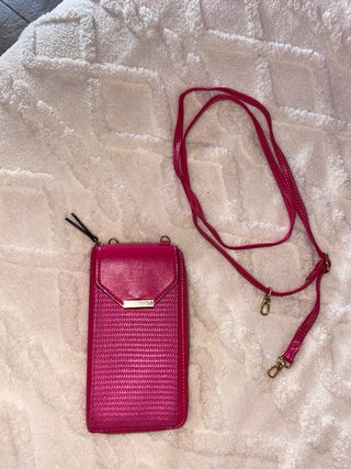 Bolso bandolera mujer porta-móvil rosa