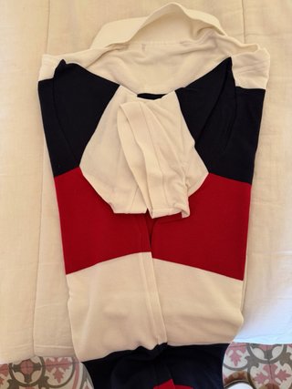 Polo Lacoste Talla 4 Azul Rojo Blanco