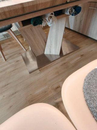 Mesa comedor extensible madera y metal