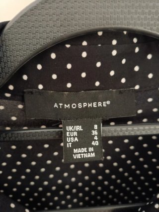 Camisa negra lunares blancos talla S Atmosphere