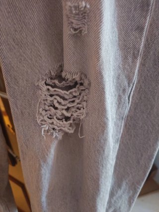 Pantalón vaquero niña desgastado gris talla 10-11