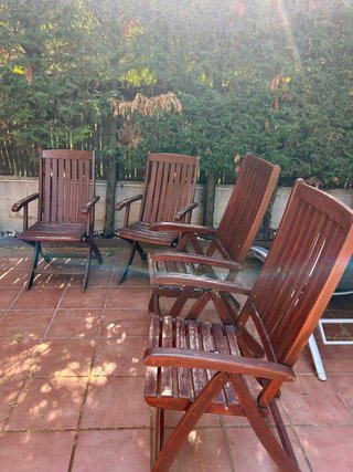 4 Sillas de Teka (2 reclinables)