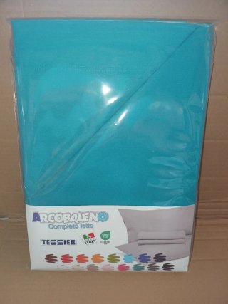 Lenzuola singole tinta unita ottanio