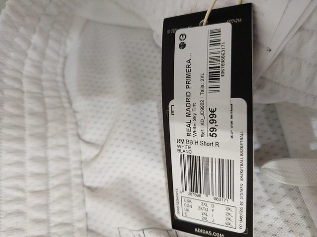 Pantalon de baloncesto Adidas del Real Madrid 2XL