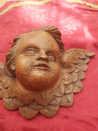 Antigua talla madera angelito