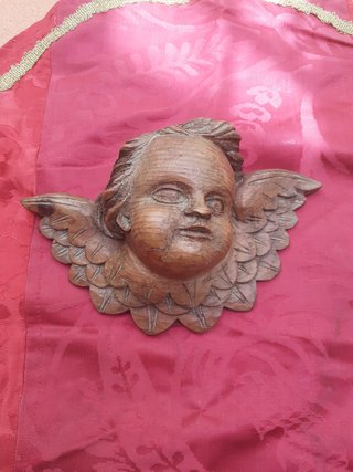 Antigua talla madera angelito