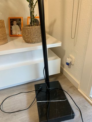 Lámpara de pie moderna arco negro y plata
