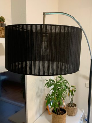 Lámpara de pie moderna arco negro y plata