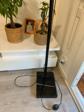 Lámpara de pie moderna arco negro y plata