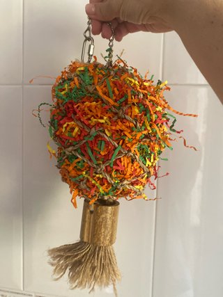 Juguete Colgante Pájaro Papel y Cuerda