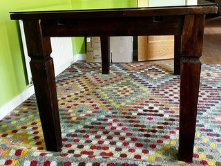 Mesa madera maciza comedor rectangular extensible