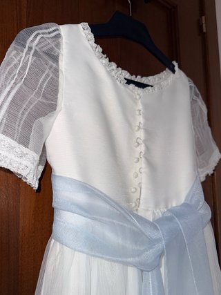 Vestido Comunión Coconut Blanco y Azul