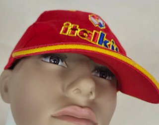 Gorra bordada motos Italkit Roja y Amarilla unisex