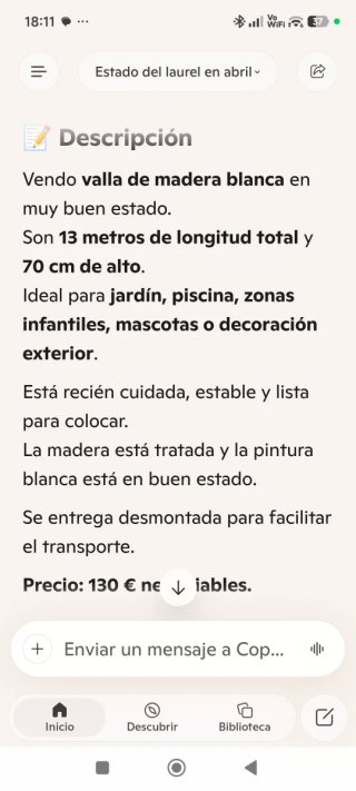 Valla de madera para exterior