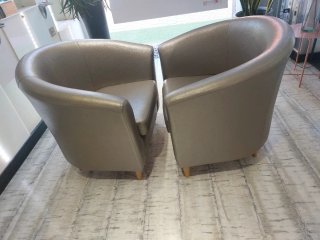 2 Sillones Piel Gris