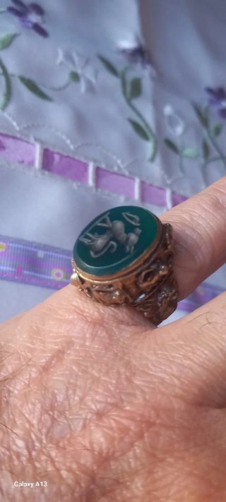 Anello sigillo antico afghano misura 17,5