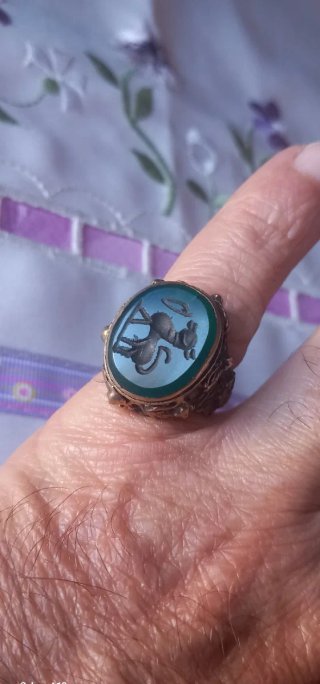 Anello sigillo antico afghano misura 17,5