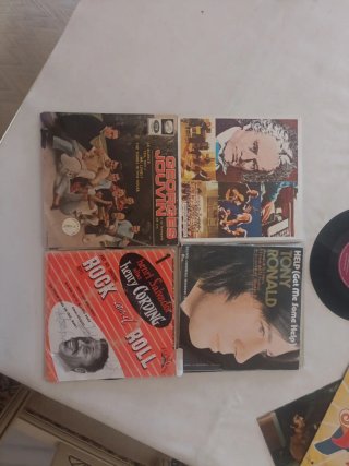Lote de 20 discos de vinilo de dos tamaños