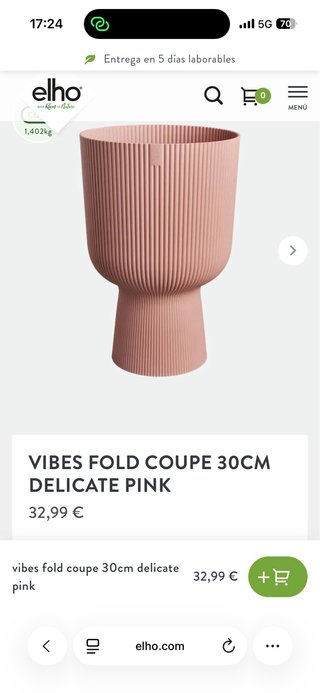Maceta Elho 30cm Rosa