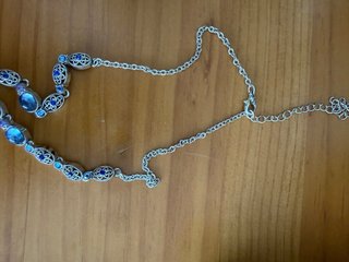 Collar bisutería tonos azules