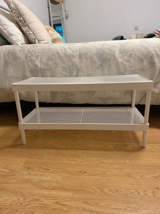 Banco Ikea 2 baldas metal blanco