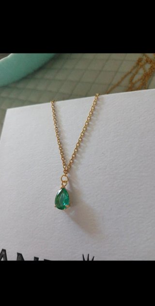 Colgante lágrima oro y verde