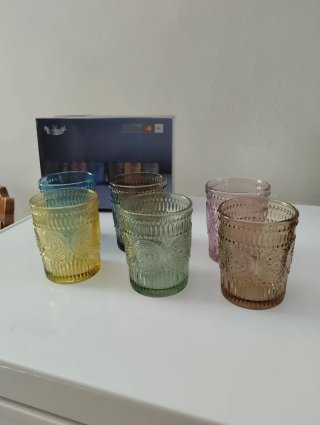Set 6 Bicchieri Vetro Colorati