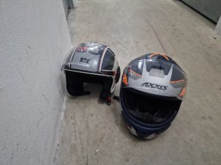 Cascos de Moto Naranja y Plata